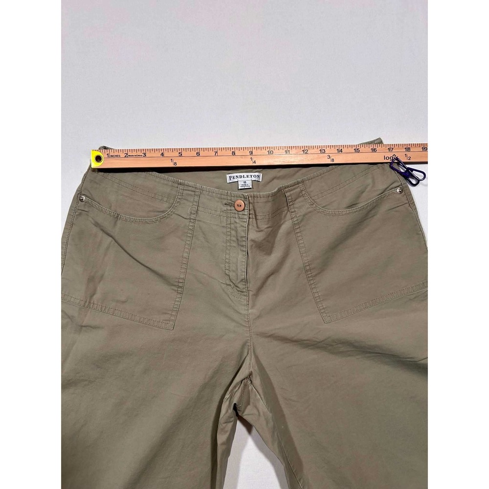 Pendleton Womens Khaki Cotton Stretch Straight Leg Utility Pants Size 16 Khaki - Picture 3 of 11